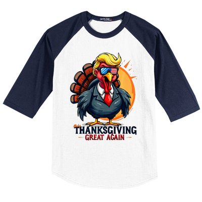 Thanksgivin Trump Costume Baseball Sleeve Shirt