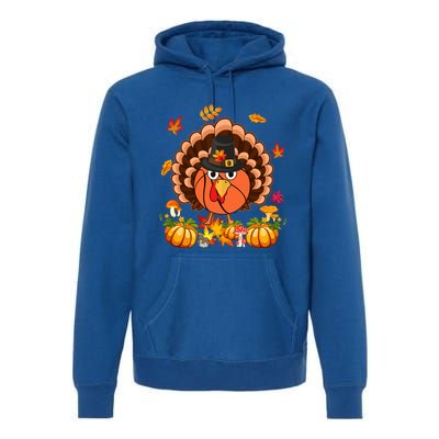 Thanksgiving Turkey Costume Basketball Ball Lover Player Gift Premium Hoodie