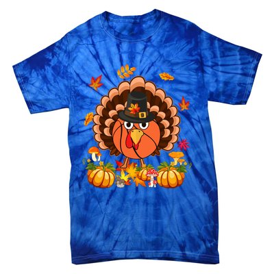 Thanksgiving Turkey Costume Basketball Ball Lover Player Gift Tie-Dye T-Shirt