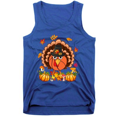 Thanksgiving Turkey Costume Basketball Ball Lover Player Gift Tank Top