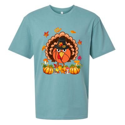 Thanksgiving Turkey Costume Basketball Ball Lover Player Gift Sueded Cloud Jersey T-Shirt