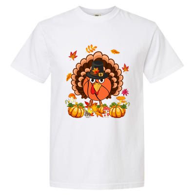 Thanksgiving Turkey Costume Basketball Ball Lover Player Gift Garment-Dyed Heavyweight T-Shirt