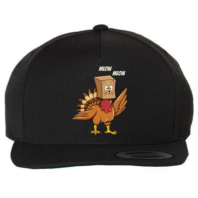 Thanksgiving Turkey Cat Meowthanksgiving Wool Snapback Cap