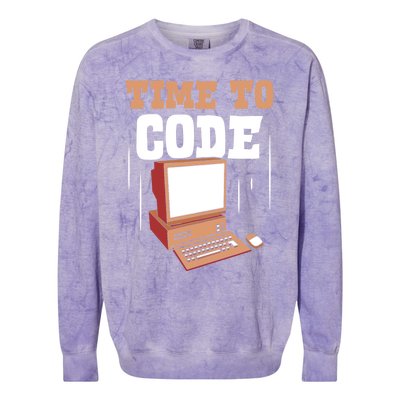 Time To Code Code It Programming Coder Programmer Coding Great Gift Colorblast Crewneck Sweatshirt