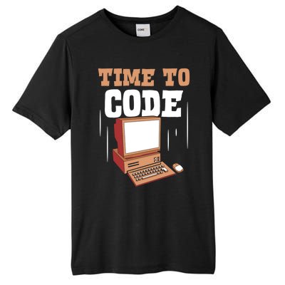 Time To Code Code It Programming Coder Programmer Coding Great Gift Tall Fusion ChromaSoft Performance T-Shirt