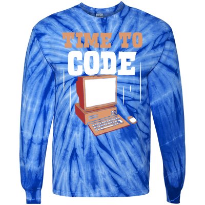 Time To Code Code It Programming Coder Programmer Coding Great Gift Tie-Dye Long Sleeve Shirt