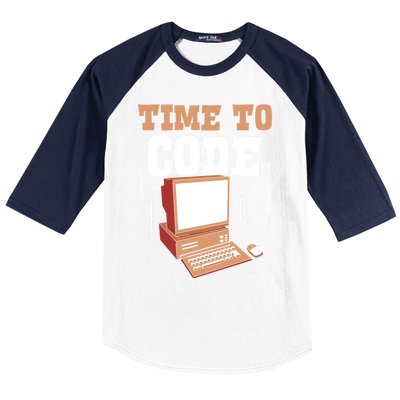 Time To Code Code It Programming Coder Programmer Coding Great Gift Baseball Sleeve Shirt