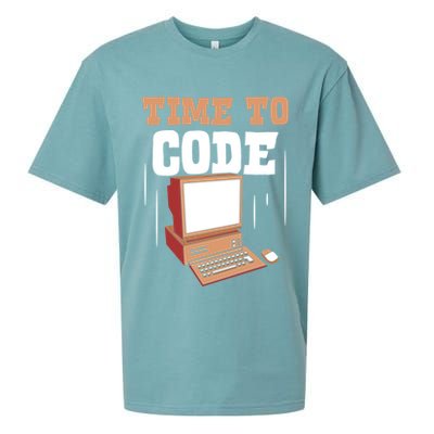 Time To Code Code It Programming Coder Programmer Coding Great Gift Sueded Cloud Jersey T-Shirt