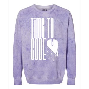 Time To Code Coder Programming Programmer Coding Code It Great Gift Colorblast Crewneck Sweatshirt