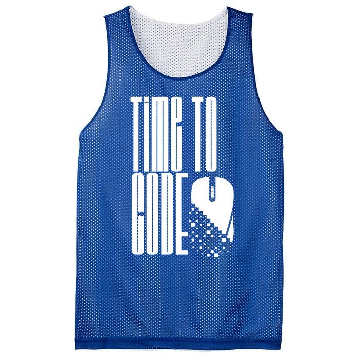 Time To Code Coder Programming Programmer Coding Code It Great Gift Mesh Reversible Basketball Jersey Tank