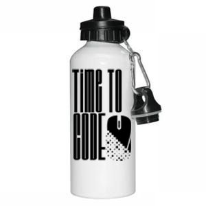 Time To Code Coder Programming Programmer Coding Code It Great Gift Aluminum Water Bottle