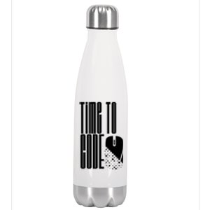 Time To Code Coder Programming Programmer Coding Code It Great Gift Stainless Steel Insulated Water Bottle