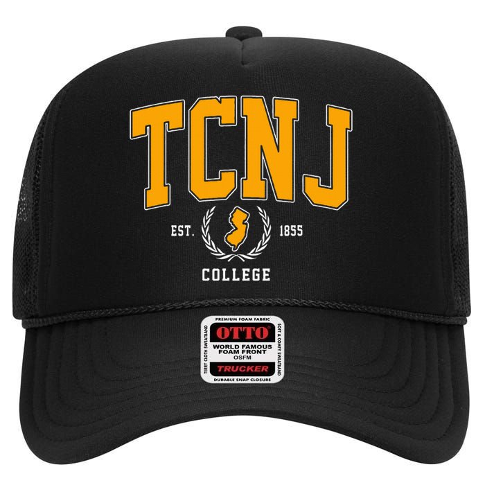 Tcnj The College Of New Jersey Arch High Crown Mesh Back Trucker Hat