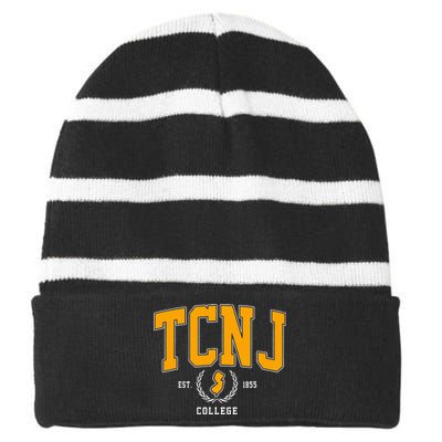 Tcnj The College Of New Jersey Arch Striped Beanie with Solid Band