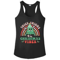 Thick Thighs Christmas Vibes Xmas Tree Rainbow Retro Pajama Ladies PosiCharge Competitor Racerback Tank