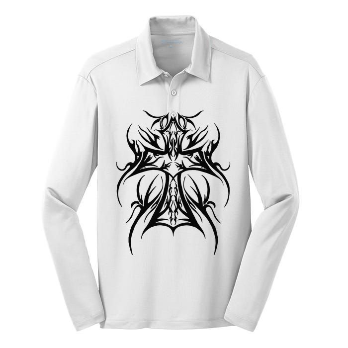 Ty Tribal Cross Premium Silk Touch Performance Long Sleeve Polo