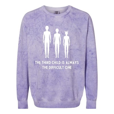 The Third Child Is Always The Difficult One Colorblast Crewneck Sweatshirt