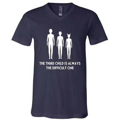 The Third Child Is Always The Difficult One V-Neck T-Shirt