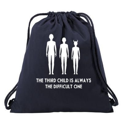 The Third Child Is Always The Difficult One Drawstring Bag