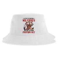 Trying To Contain My Crazy But Lid Keeps Popping Off Wolf Sustainable Bucket Hat
