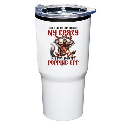 Trying To Contain My Crazy But Lid Keeps Popping Off Wolf Tumbler