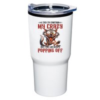 Trying To Contain My Crazy But Lid Keeps Popping Off Wolf Tumbler
