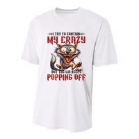 Trying To Contain My Crazy But Lid Keeps Popping Off Wolf Youth Performance Sprint T-Shirt