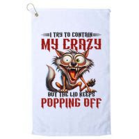 Trying To Contain My Crazy But Lid Keeps Popping Off Wolf Golf Towel