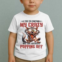 Trying To Contain My Crazy But Lid Keeps Popping Off Wolf Toddler T-Shirt