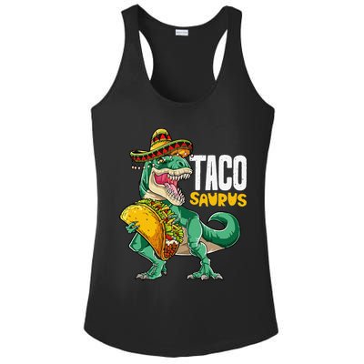 Tacosaurus Taco Cinco De Mayo Dinosaur T Rex Ladies PosiCharge Competitor Racerback Tank