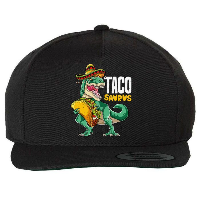 Tacosaurus Taco Cinco De Mayo Dinosaur T Rex Wool Snapback Cap