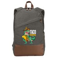 Tacosaurus Taco Cinco De Mayo Dinosaur T Rex Cotton Canvas Backpack