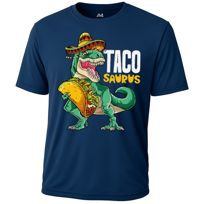 Tacosaurus Taco Cinco De Mayo Dinosaur T Rex Cooling Performance Crew T-Shirt