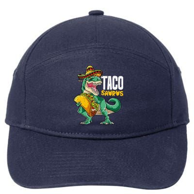 Tacosaurus Taco Cinco De Mayo Dinosaur T Rex 7-Panel Snapback Hat
