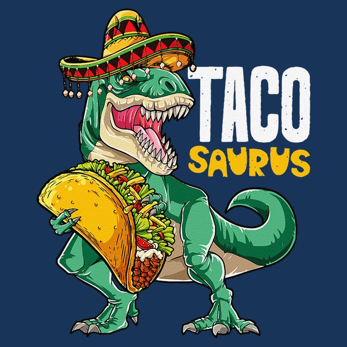 Tacosaurus Taco Cinco De Mayo Dinosaur T Rex 7-Panel Snapback Hat