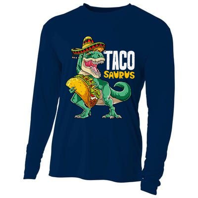 Tacosaurus Taco Cinco De Mayo Dinosaur T Rex Cooling Performance Long Sleeve Crew