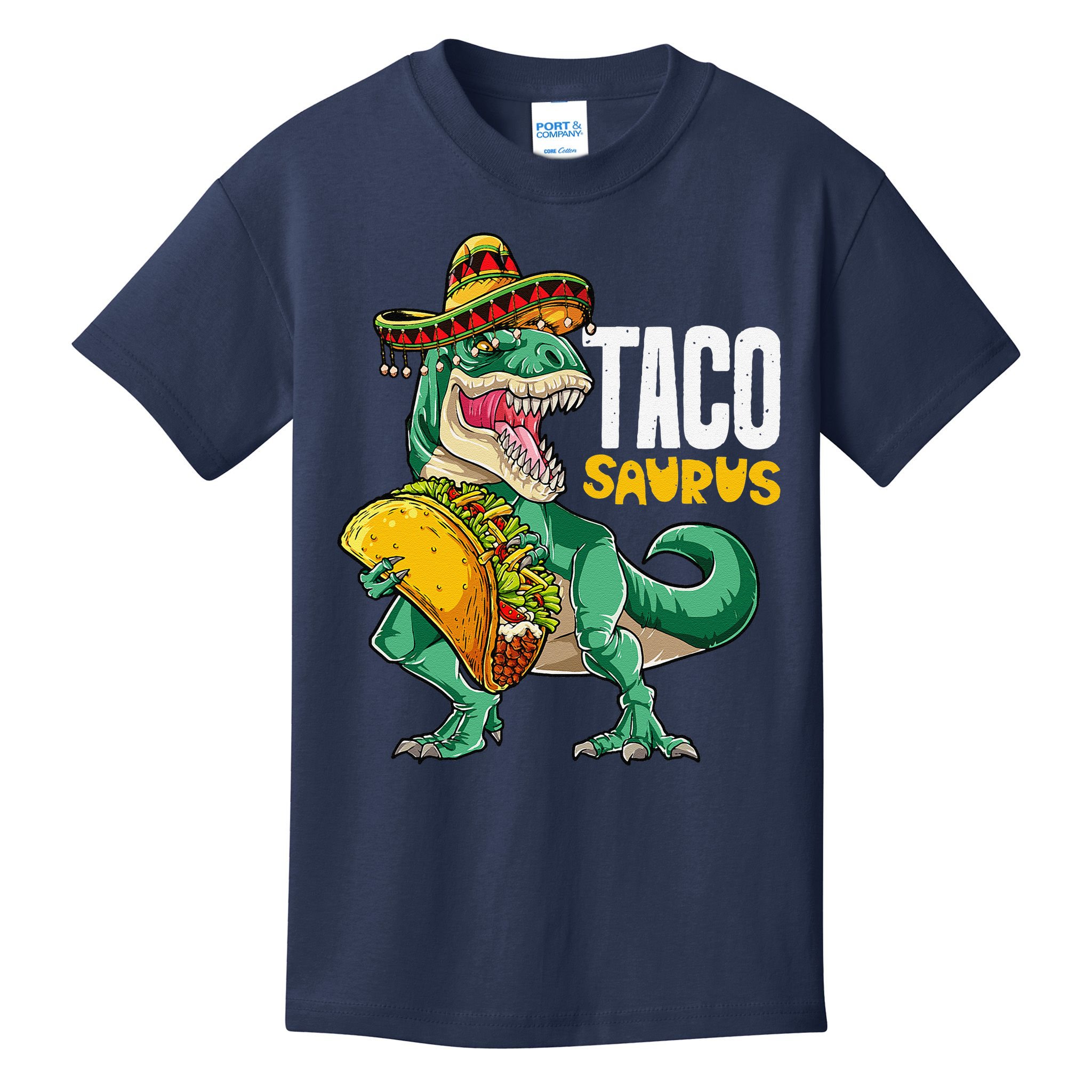 Tacosaurus Taco Cinco De Mayo Dinosaur T Rex Kids T-Shirt