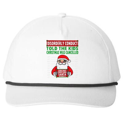 Told The Christmas Cancelled North Pole Correctional Snapback Five-Panel Rope Hat