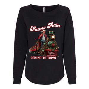 Trump Train Christmas Coming To Town Santa Trump 2024 Xmas Gift Womens California Wash Sweatshirt