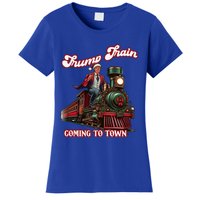 Trump Train Christmas Coming To Town Santa Trump 2024 Xmas Gift Women's T-Shirt