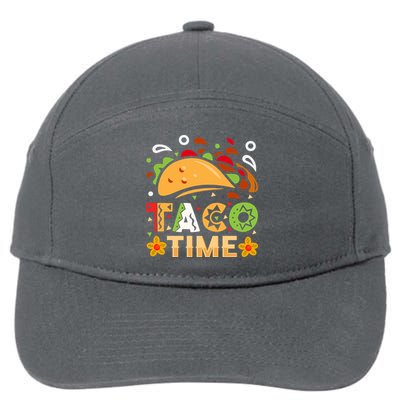 Taco Time Cinco De Mayo Gift 7-Panel Snapback Hat