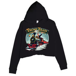 Trump Train Coming To Town Funny Christmas Santa Claus Great Gift Crop Fleece Hoodie