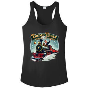 Trump Train Coming To Town Funny Christmas Santa Claus Great Gift Ladies PosiCharge Competitor Racerback Tank