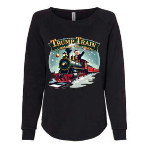 Trump Train Coming To Town Funny Christmas Santa Claus Great Gift Womens California Wash Sweatshirt