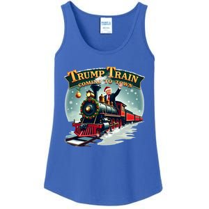 Trump Train Coming To Town Funny Christmas Santa Claus Great Gift Ladies Essential Tank