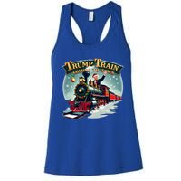 Trump Train Coming To Town Funny Christmas Santa Claus Great Gift Women's Racerback Tank