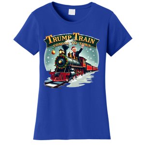 Trump Train Coming To Town Funny Christmas Santa Claus Great Gift Women's T-Shirt