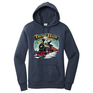 Trump Train Coming To Town Funny Christmas Santa Claus Great Gift Women's Pullover Hoodie