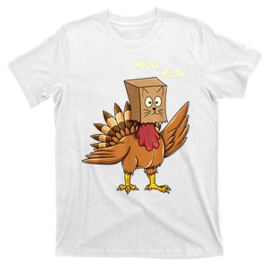 Thanksgiving Turkey Cat Meow Funny Thanksgiving T-Shirt