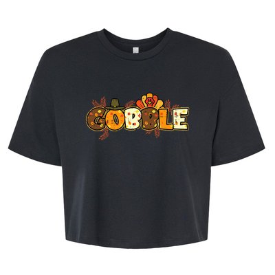 Thanksgiving Turkey Celebration Joyful Festivities Bella+Canvas Jersey Crop Tee